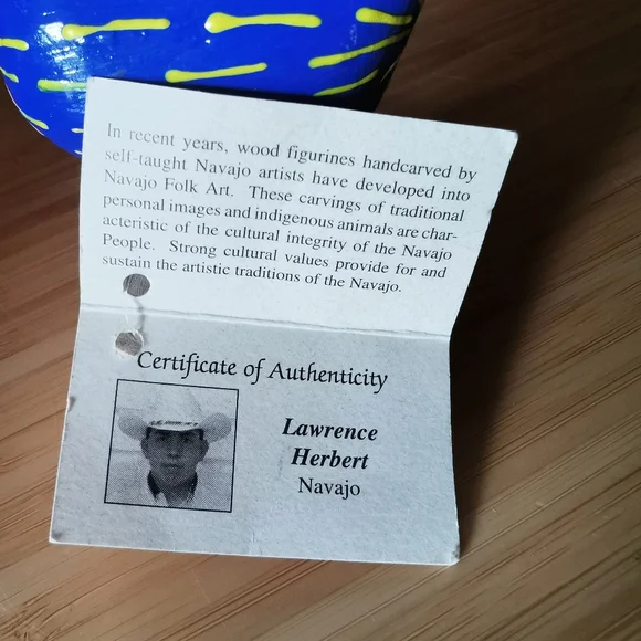 Signed Lawrence Herbert Navajo Folk Art Rooster Carving - Picture 6 of 9